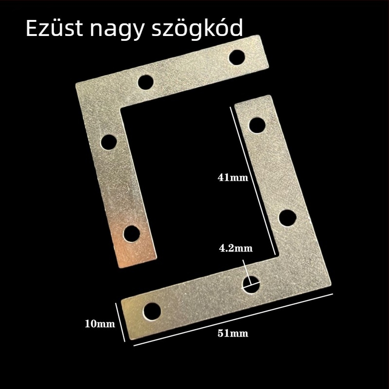 Négynyílású sarokelemek keretekhez, sík rögzítő csatlakozók, 90° szénacél sarokelemek