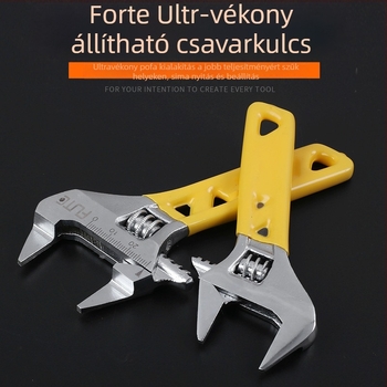 Ipari szintű mini állítható csavarkulcs rövid nyéllel, ultra-szűk nyitású vízvezeték-szereléshez