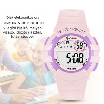 Mingrui színes gyerekóra, digitális kijelző, foszforeszkáló, 30 m vízálló, elektronikus szerkezet MR-8206