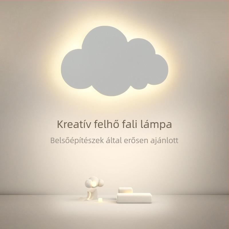 Felhő alakú falikar északi stílusban, kreatív minimalist lámpa modern hálószobához és gyerekszobához