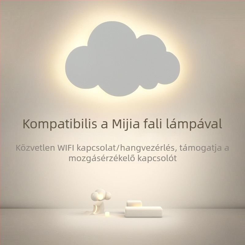 Felhő alakú falikar északi stílusban, kreatív minimalist lámpa modern hálószobához és gyerekszobához