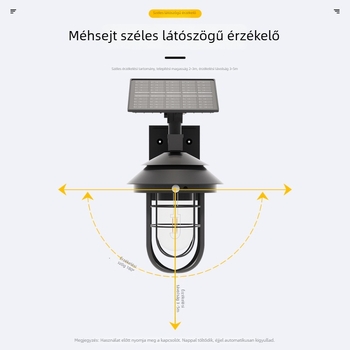 Napelemes kültéri falikar kerthez és udvarhoz, környezeti világítás ajtóérzékelővel
