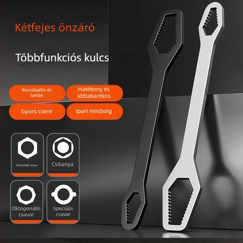 Önzáró univerzális kulcs, kettős végű, többfunkciós, állítható gyors kulcs, csillag alakú kulcs, 8–24 mm