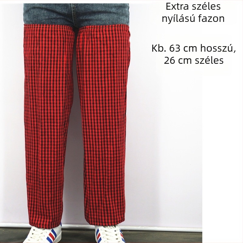 Pamutból készült térd- és lábvédők, hosszított kialakítású, szennyeződésálló, kertészeknek.