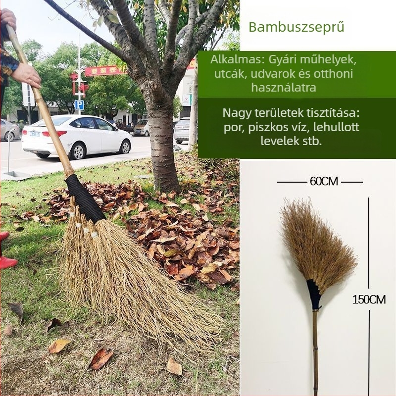 Kézzel készített nagy bambusz seprű otthonra és kertbe