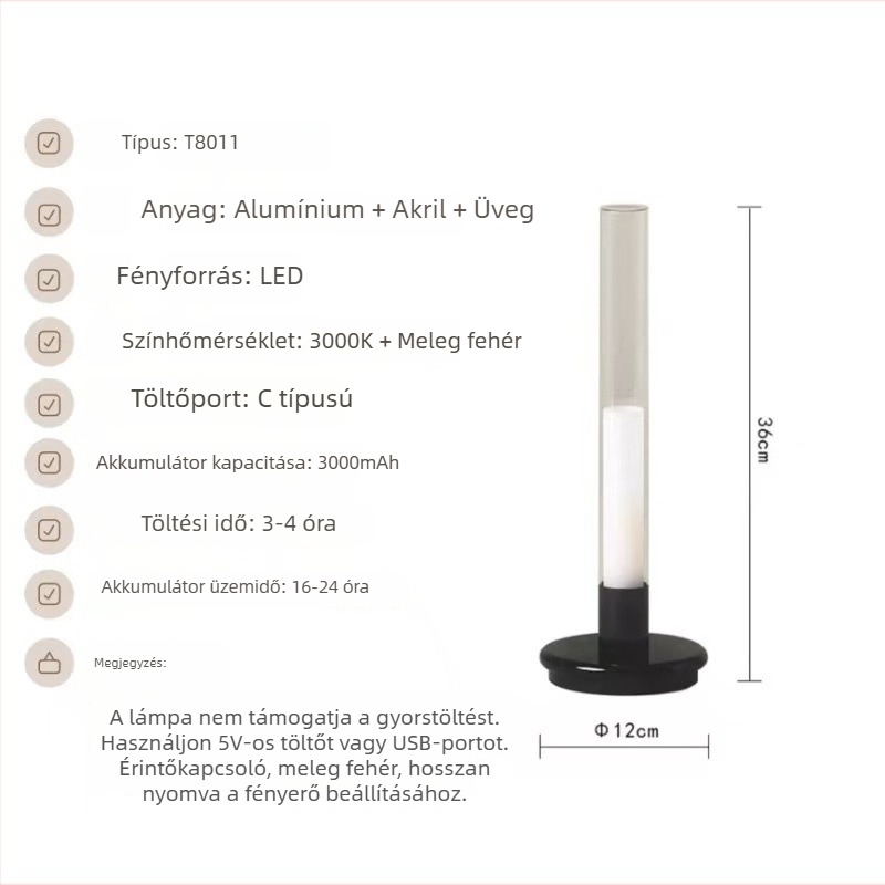 Nordic stílusú LED gyertyatartó asztali lámpa hangulatos megvilágítással, designer éjjeli lámpa hotel szobába, USB töltéssel