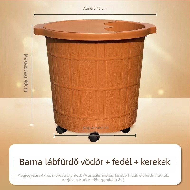Műanyag lábfürdő kád mélyített és megvastagodott kialakítással, lábmasszázshoz, otthoni használatra.