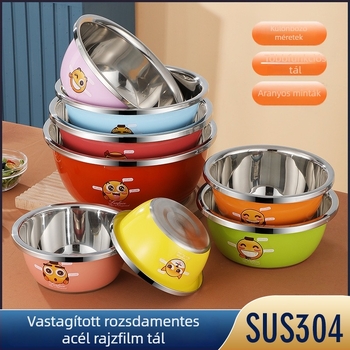304 rozsdamentes acél konyhai tálak készlet vastagabb falakkal, északi stílusú, tojásfelveréshez, tészta dagasztásához és zöldségek mosásához, prémium minőség