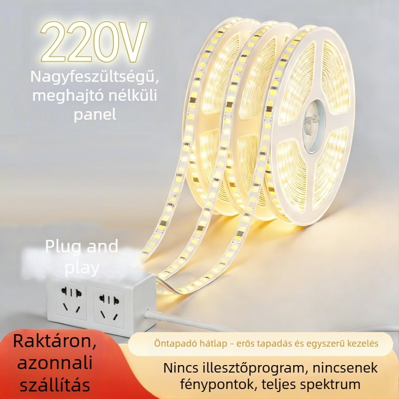 LED-szalag 220V meghajtó nélkül, mennyezeti lineáris világítás a nappaliba – hangulatvilágítás