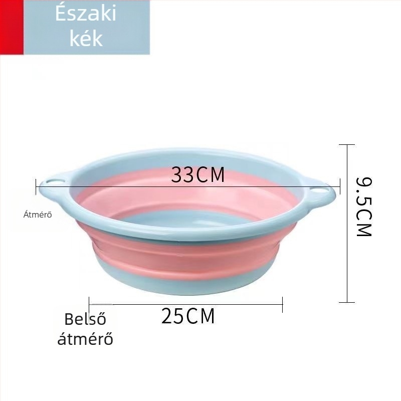 Összecsukható mosdókagyló – nagy méret, otthoni vagy kollégiumi használatra, hordozható, kiterjeszthető utazási mosóedény