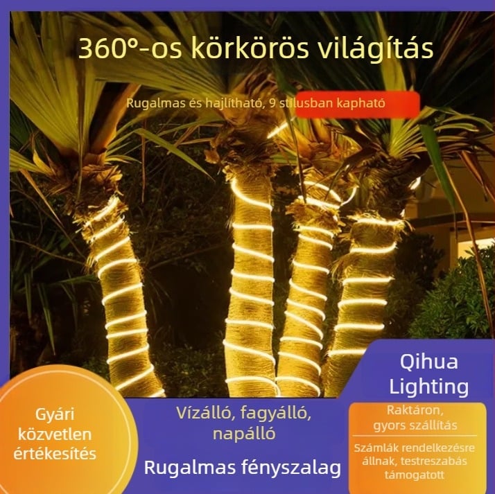 LED rugalmas fénycsík fa körbefogásához, kör alakú, 220V, kültéri vízálló világítás és reklámmegvilágítás