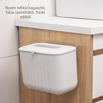 2026-os modell falra szerelhető szemetes fedéllel, szilikon fogantyúval, kétirányú nyitású fedél, PP anyag