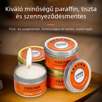 Parafinból készült szélvédett, füstmentes vészvilágítás gyertya otthonra és kültérre; fémdobozos túlélési gyertya