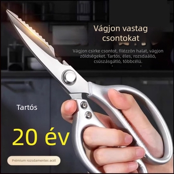 SK5 rozsdamentes acél konyhai olló, negyedik generációs, többfunkciós, a halakhoz, a csirke lábához és a csontokhoz