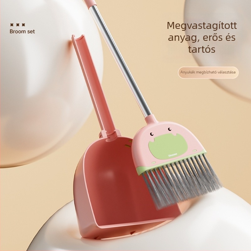 Óvoda gyerekeknek készült seprű és porzsák készlet – játék szerepjátékhoz, mini mop