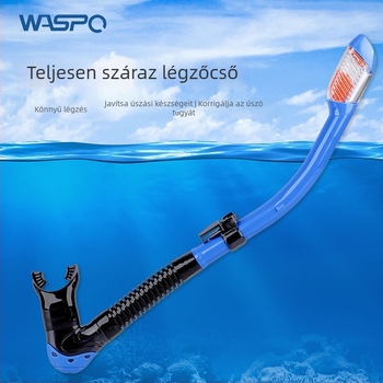Felnőtteknek szánt teljesen száraz snorkel, cserélhető szájrészel és maszk-csatlakozóval