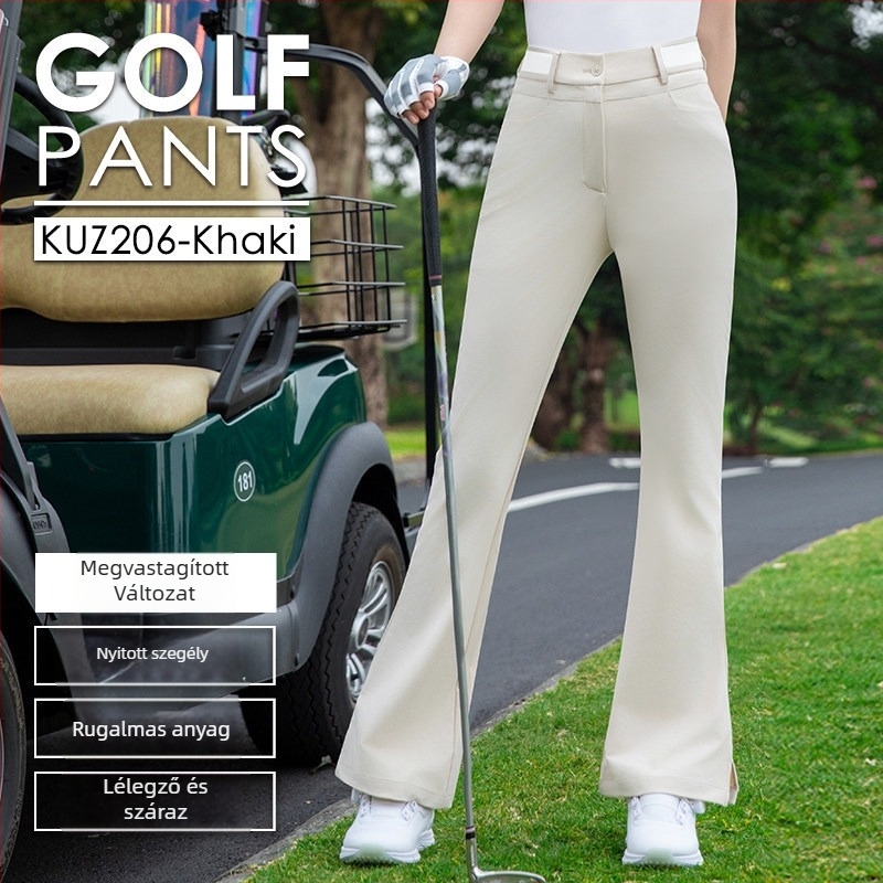 Női golfnadrág, trapéz szabású, őszi–téli sportruha