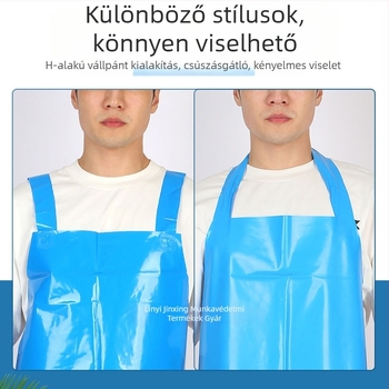TPU vízálló kötény olaj- és kopásálló, felnőtt méret, hosszabbított kialakítású, nyakpántos, élelmiszer- és tengeri termékek kezelésére