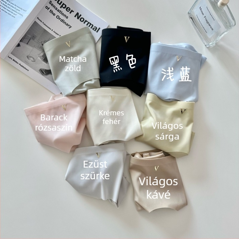 Ice Silk Nude varrat nélküli női alsónemű, kényelmes és lélegző, középmagas derékú bikini fazon
