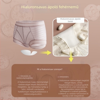 Csipkés antibakteriális női alsónemű, plusz méret, hasi kontrollal, mulberry selyem és hialuronsav