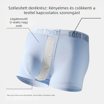 Modal anyagú férfi boxeralsó középmagas derekú, antibakteriális 10A, ginseng és goji kivonattal, lélegző ágyéktáji rész, tinédzsereknek és felnőtteknek