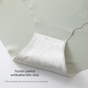 Lányoknak szánt jégselyem alsónemű hullámos szegéllyel, alacsony derék, varrat nélküli, egyszínű, antibakteriális, pamut bélés