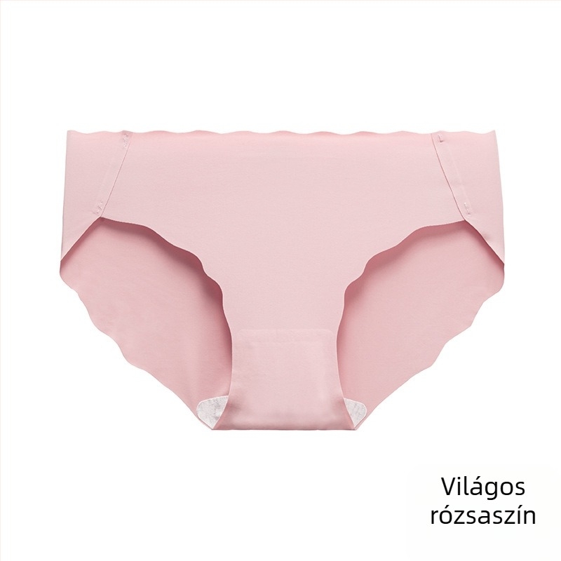 Lányoknak szánt jégselyem alsónemű hullámos szegéllyel, alacsony derék, varrat nélküli, egyszínű, antibakteriális, pamut bélés
