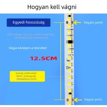 220V-os háromszínű LED-szalag csupasz panelra ragasztva, meghajtó nélkül, beltéri hangulatos világítás
