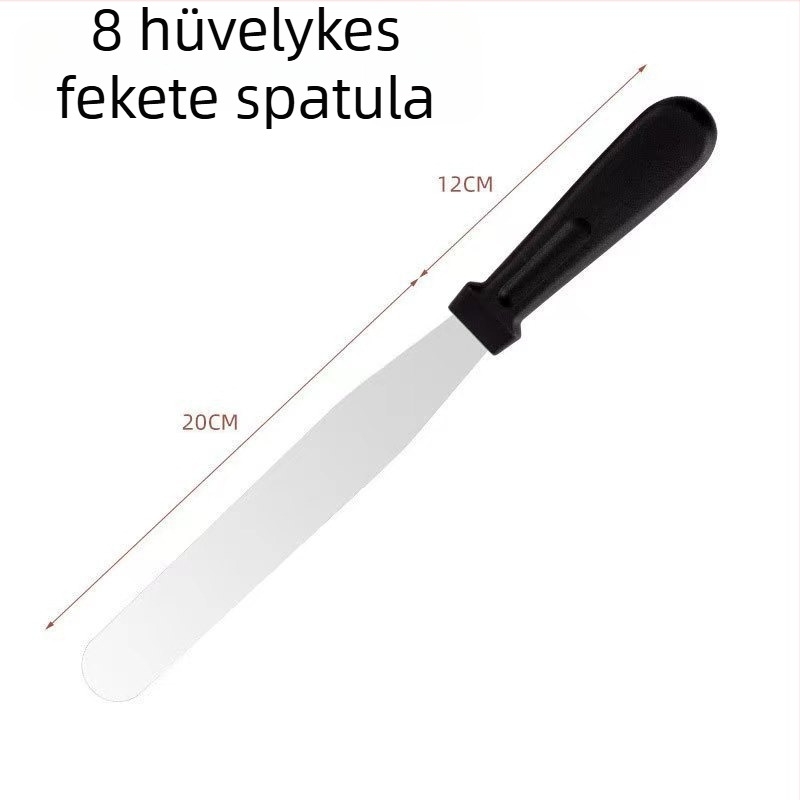 Rozsdamentes acélból készült, dupla fejű spatula tortákhoz – egyengetéshez és demoldoláshoz, krém spatula és sütőeszköz