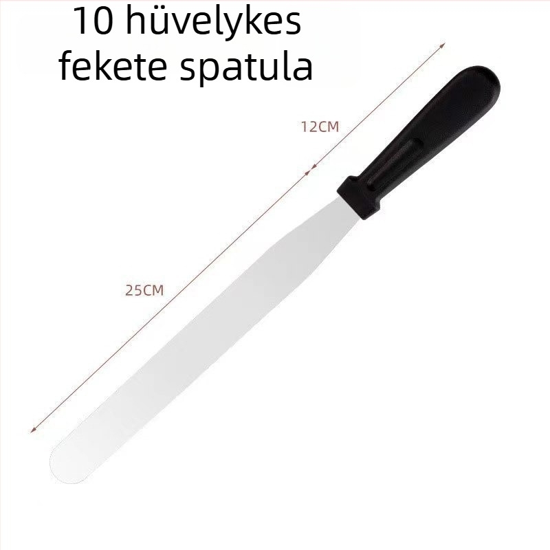 Rozsdamentes acélból készült, dupla fejű spatula tortákhoz – egyengetéshez és demoldoláshoz, krém spatula és sütőeszköz