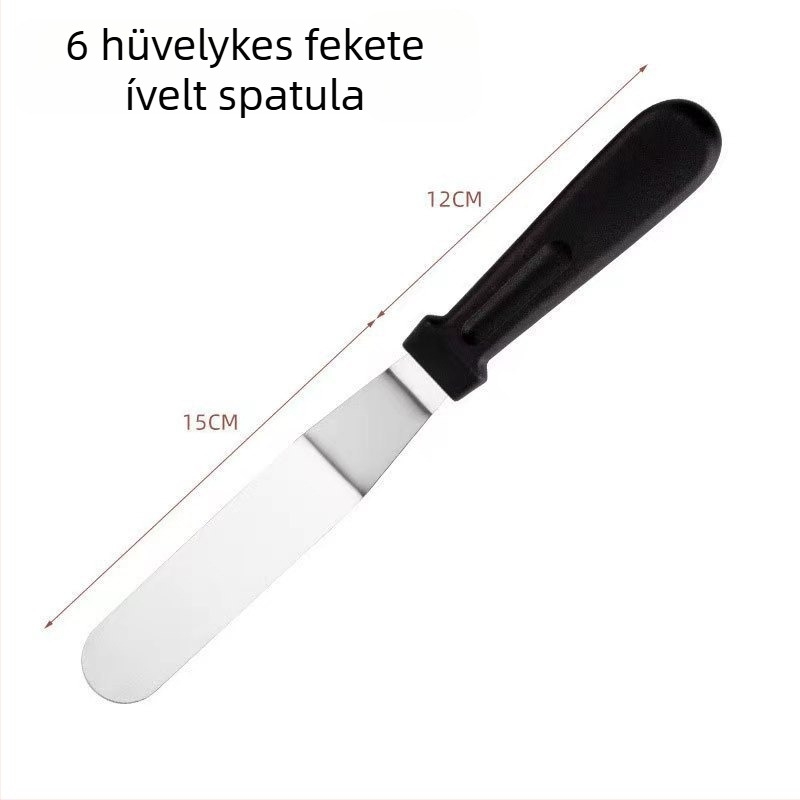 Rozsdamentes acélból készült, dupla fejű spatula tortákhoz – egyengetéshez és demoldoláshoz, krém spatula és sütőeszköz