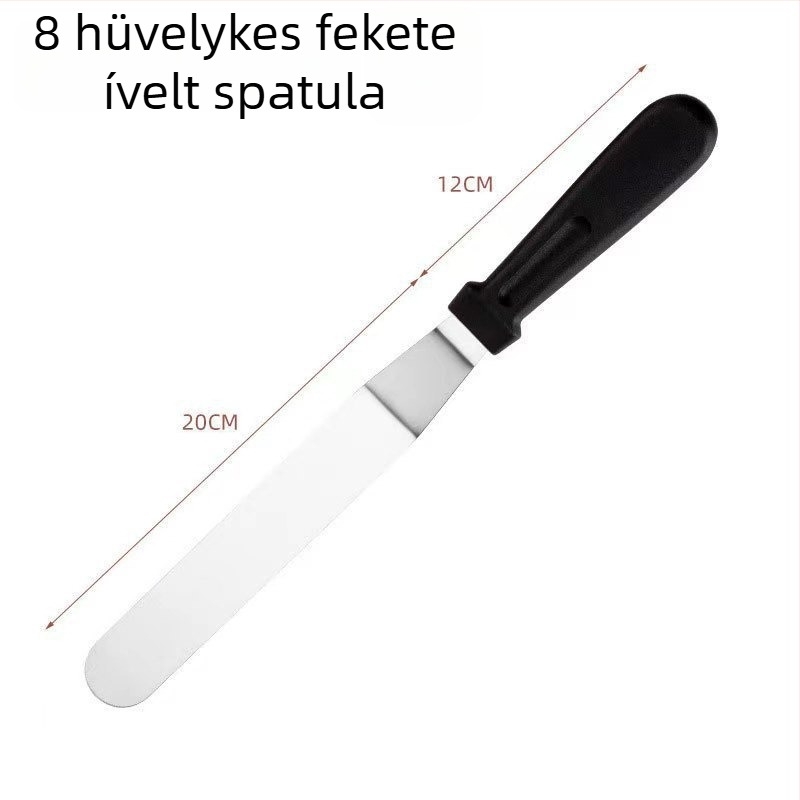 Rozsdamentes acélból készült, dupla fejű spatula tortákhoz – egyengetéshez és demoldoláshoz, krém spatula és sütőeszköz