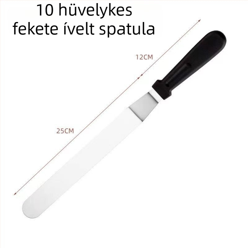 Rozsdamentes acélból készült, dupla fejű spatula tortákhoz – egyengetéshez és demoldoláshoz, krém spatula és sütőeszköz