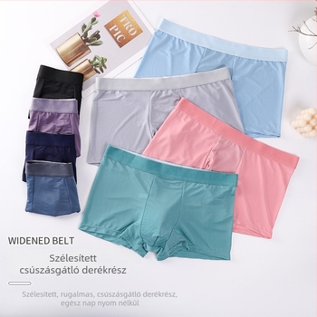 Férfi Ice Silk grafén antibakteriális boxer briefek, középmagas derekú, könnyűek és lélegzők