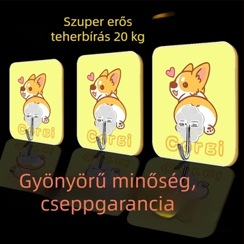 Aranyos ragasztós kampó kollégiumi használatra — falra szerelhető, többfunkciós, nyom nélkül, műanyag konyhai kampó