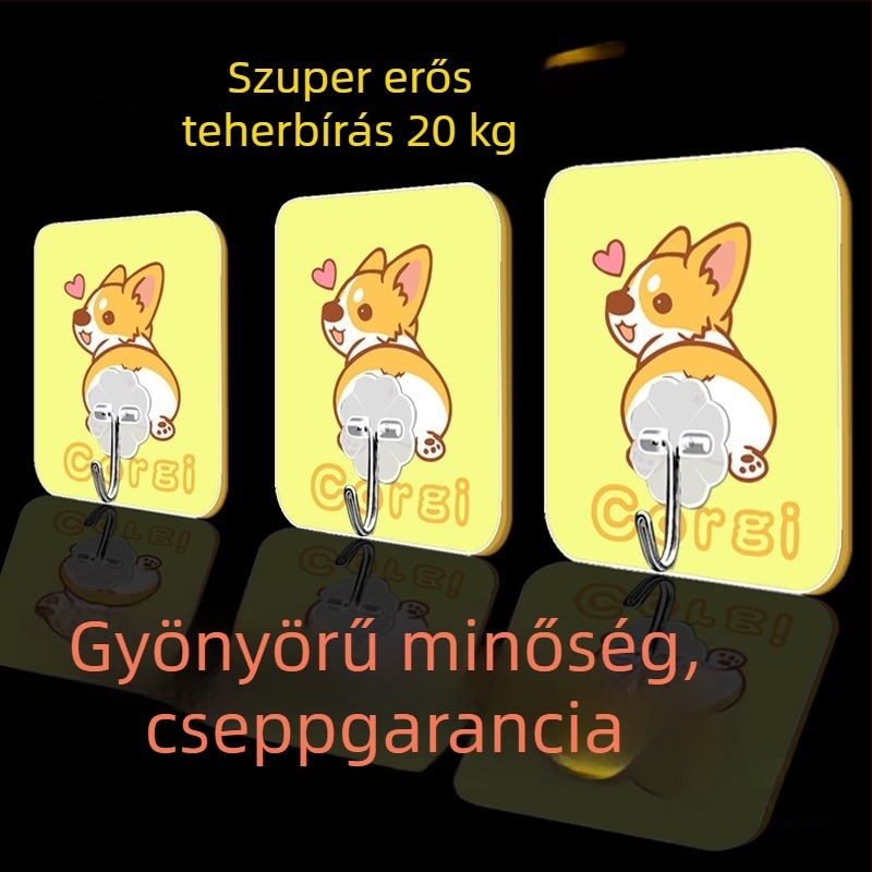 Aranyos ragasztós kampó kollégiumi használatra — falra szerelhető, többfunkciós, nyom nélkül, műanyag konyhai kampó