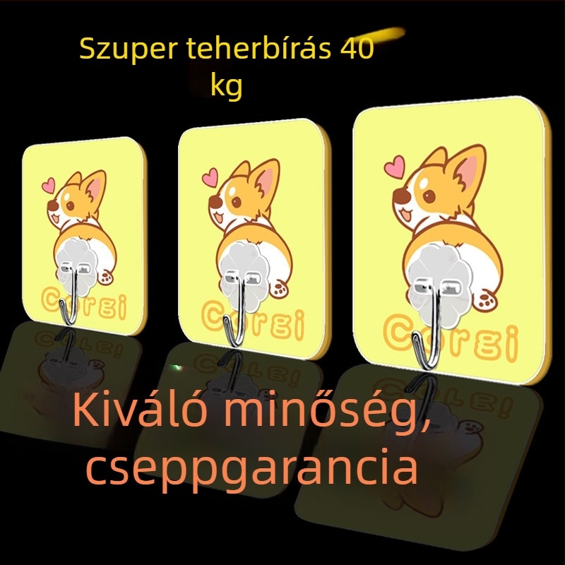 Aranyos ragasztós kampó kollégiumi használatra — falra szerelhető, többfunkciós, nyom nélkül, műanyag konyhai kampó