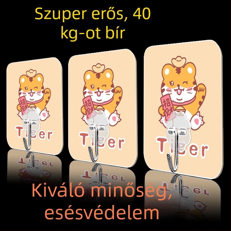 Aranyos ragasztós kampó kollégiumi használatra — falra szerelhető, többfunkciós, nyom nélkül, műanyag konyhai kampó