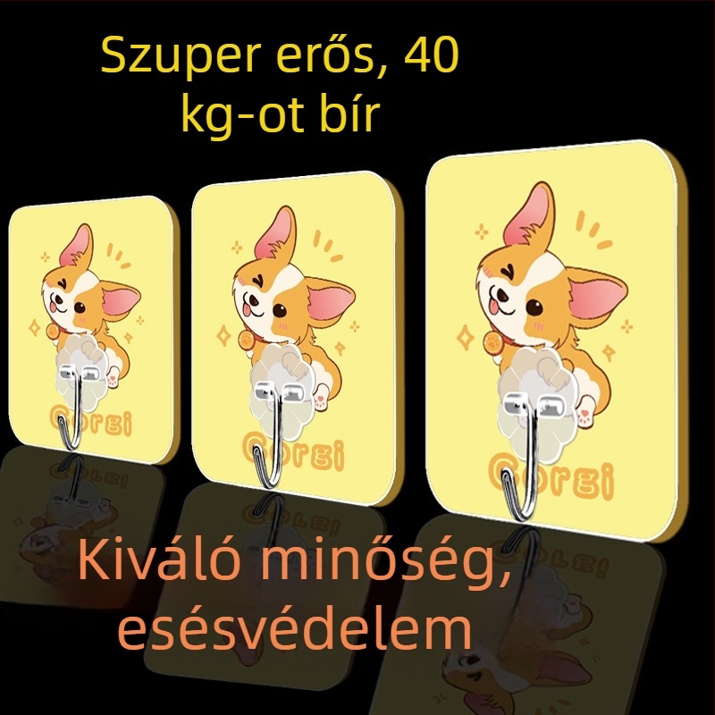 Aranyos ragasztós kampó kollégiumi használatra — falra szerelhető, többfunkciós, nyom nélkül, műanyag konyhai kampó