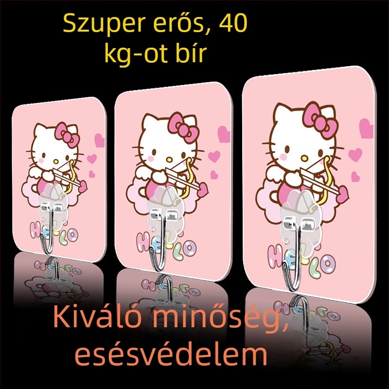 Aranyos ragasztós kampó kollégiumi használatra — falra szerelhető, többfunkciós, nyom nélkül, műanyag konyhai kampó