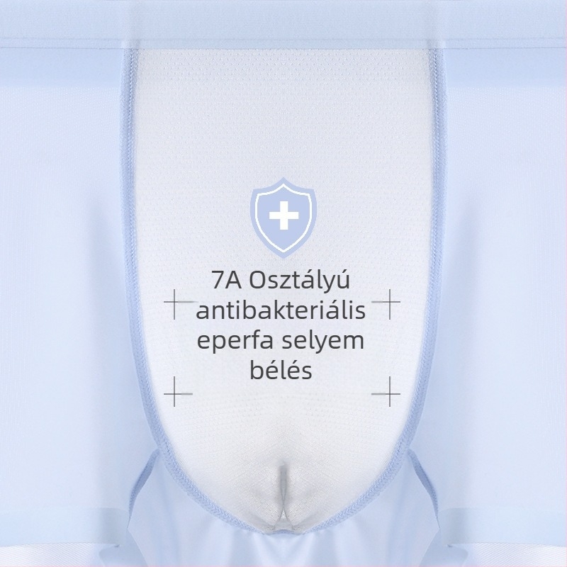Férfiaknak tervezett vékony, varrás nélküli boxeralsó Ice Silk és mulberry selyemből, 7A antibakteriális, tavasz–nyár