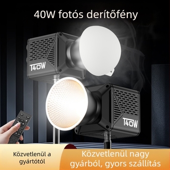 Beidi T40 40W COB fotózó fény, állítható színhőmérséklet 2700K–6500K, professzionális élő közvetítéshez és portré videókhoz