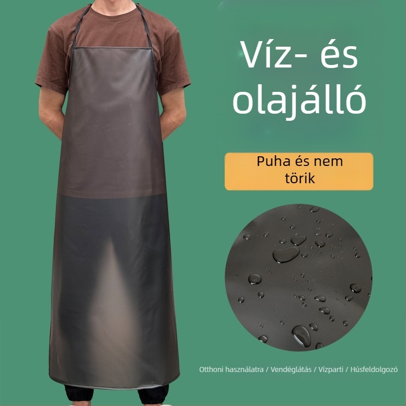 Vízálló és olajálló munkakötény, PVC vastított, konyhai és vendéglátóipari használatra, uniszex