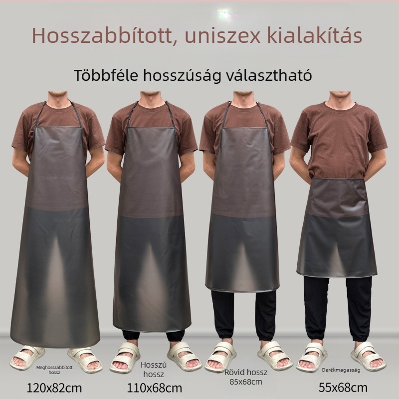 Vízálló és olajálló munkakötény, PVC vastított, konyhai és vendéglátóipari használatra, uniszex