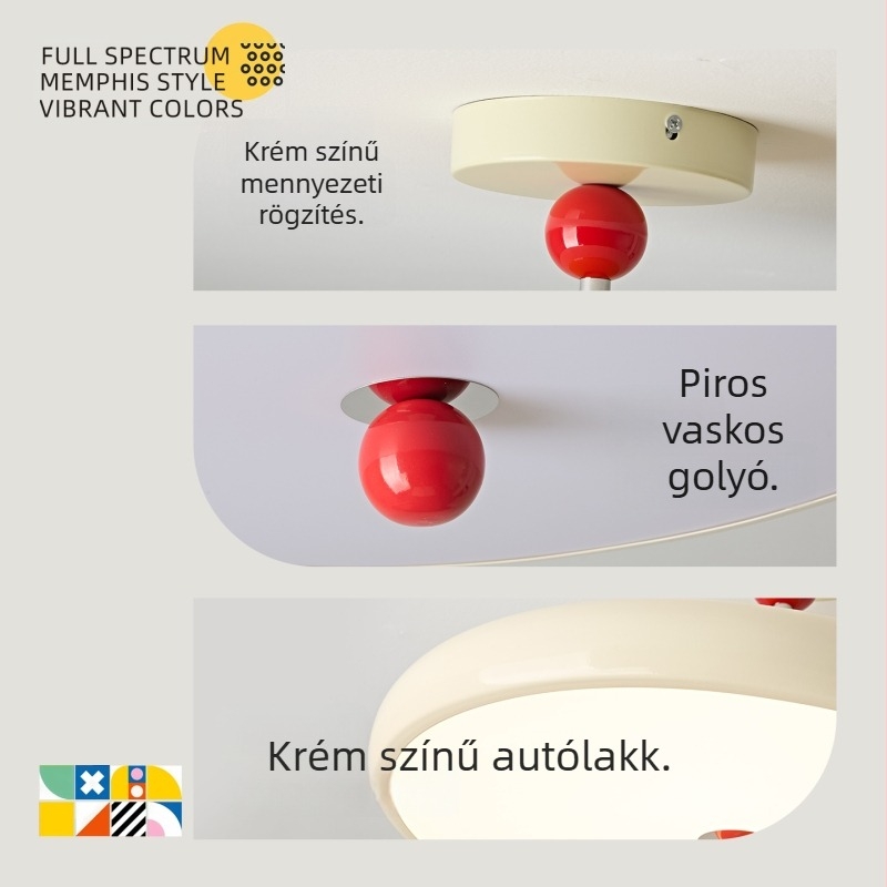 Francia stílusú krémszínű mennyezeti lámpa gyerekszobába – teljes spektrumú szemvédő UFO lámpa