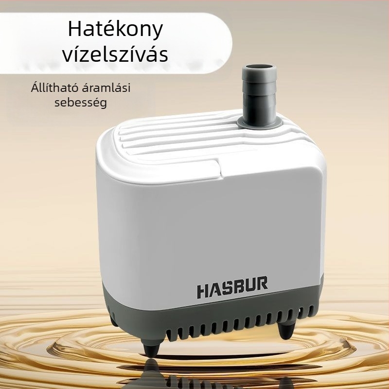 Akvarisztikai merülő pumpa alsó szívóval, nagy áramlású, szűrés és keringés, csendes vízcsere pumpa