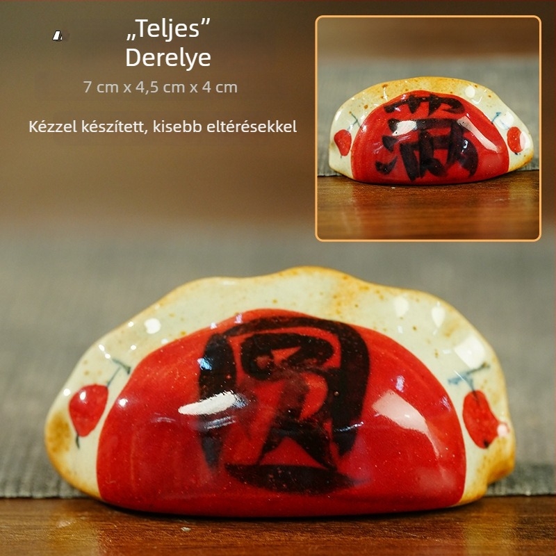 Kínai stílusú kerámiafigurák béke és öröm motívummal