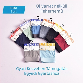 Férfi Ice Silk boxeralsó, egyszínű, U-alakú zsebbel, nagy méret, 1 db, Binti márka