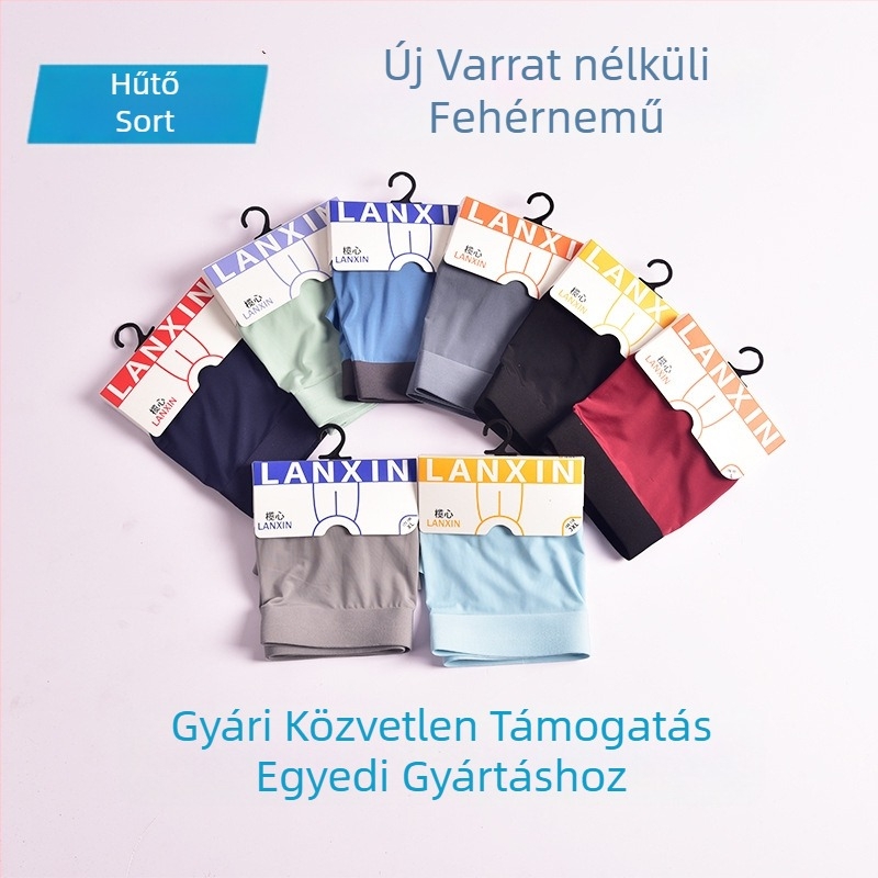 Férfi Ice Silk boxeralsó, egyszínű, U-alakú zsebbel, nagy méret, 1 db, Binti márka
