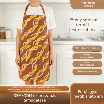 Pamut vászon nyomtatott kötény, kínai stílusú, ujjatlan, olaj- és vízálló konyhai viselet